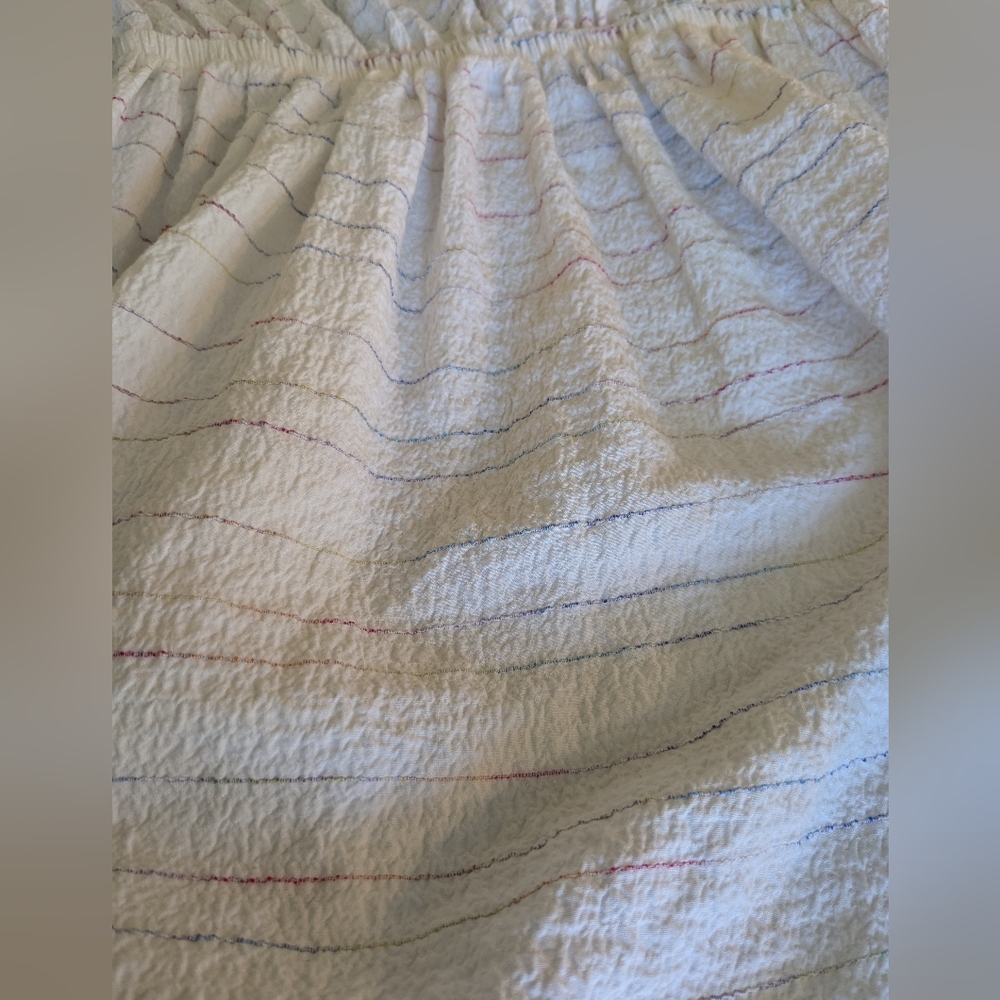 Tommy Hilfiger Prism Ripple Tiered Boho Dress Subtle Rainbow Stripes sz 2 - Picture 10 of 11